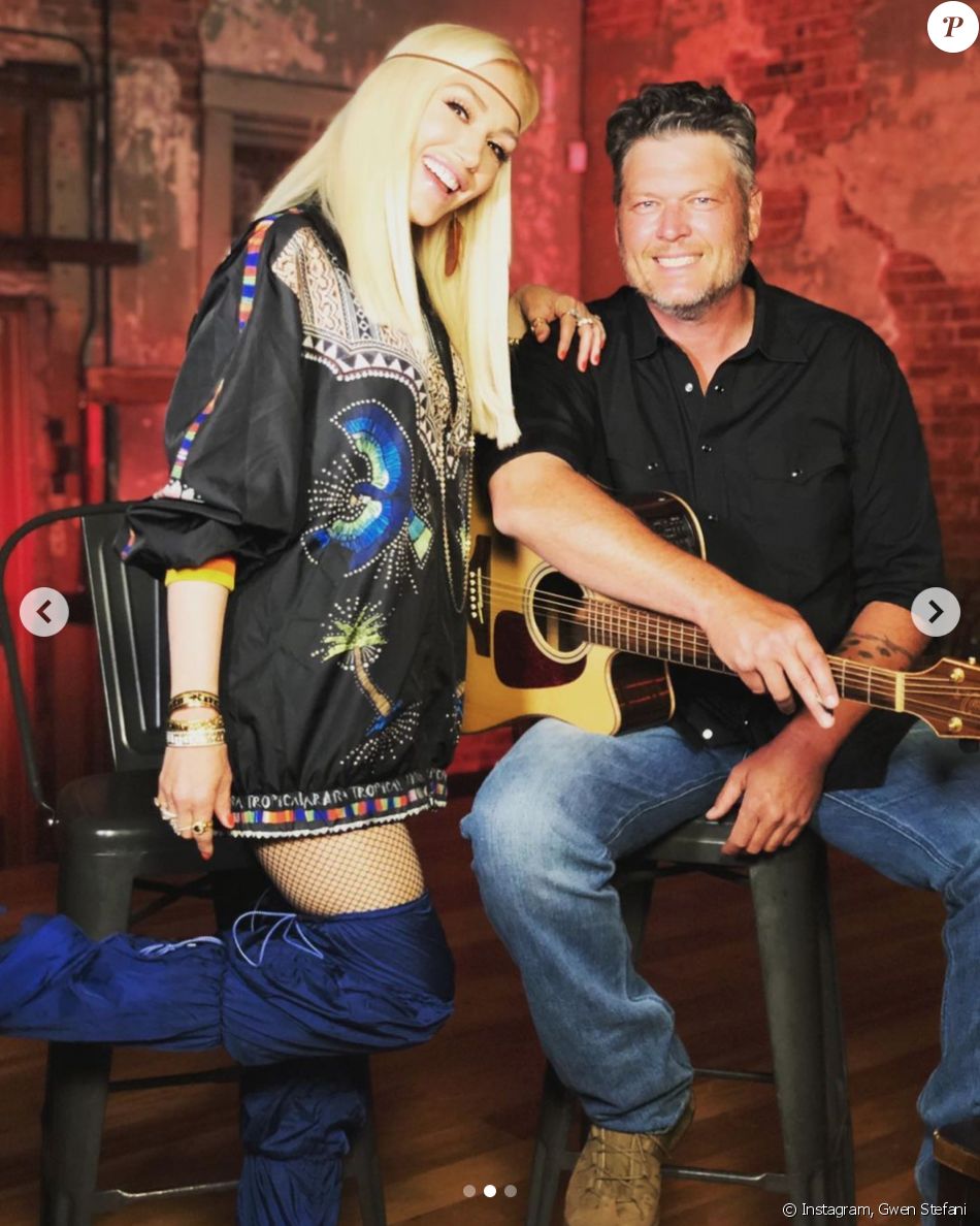 Gwen Stefani et son fiancé Blake Shelton. Octobre Juin Mai 2020.