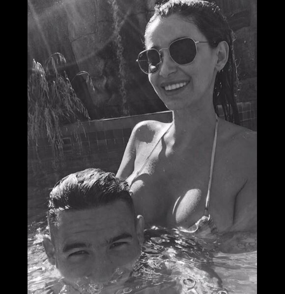 Lucas Hernandez avec sa compagne Amelia Llorente. Instagram, le 7 juillet 2018.