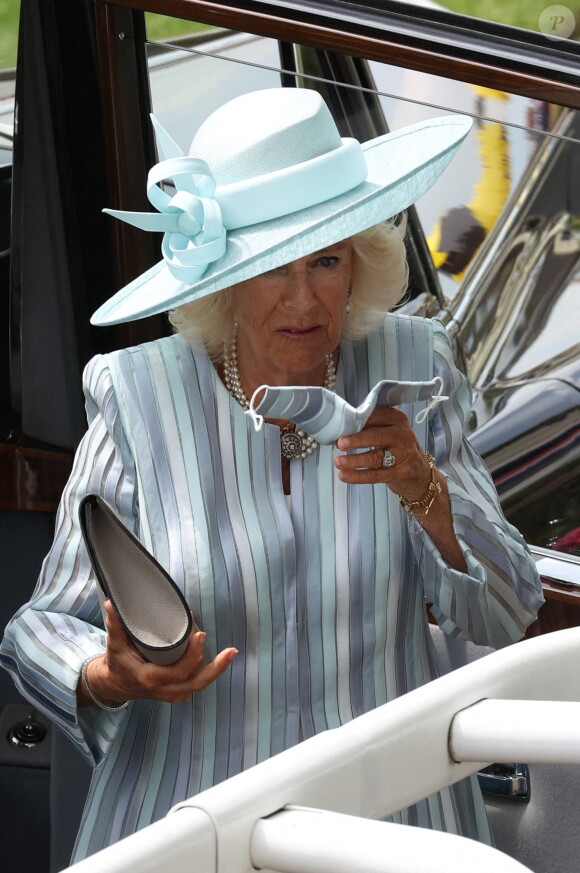 Camilla, duchesse de Cornouailles, au Royal Ascot le 15 juin 2021.