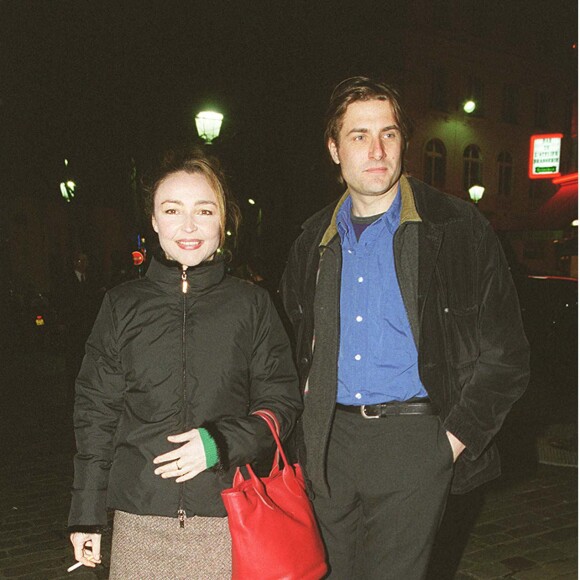 Catherine Frot et son mari Michel Couvelard à la générale de "L'homme du hasard" au théâtre de l'atelier de Paris. 