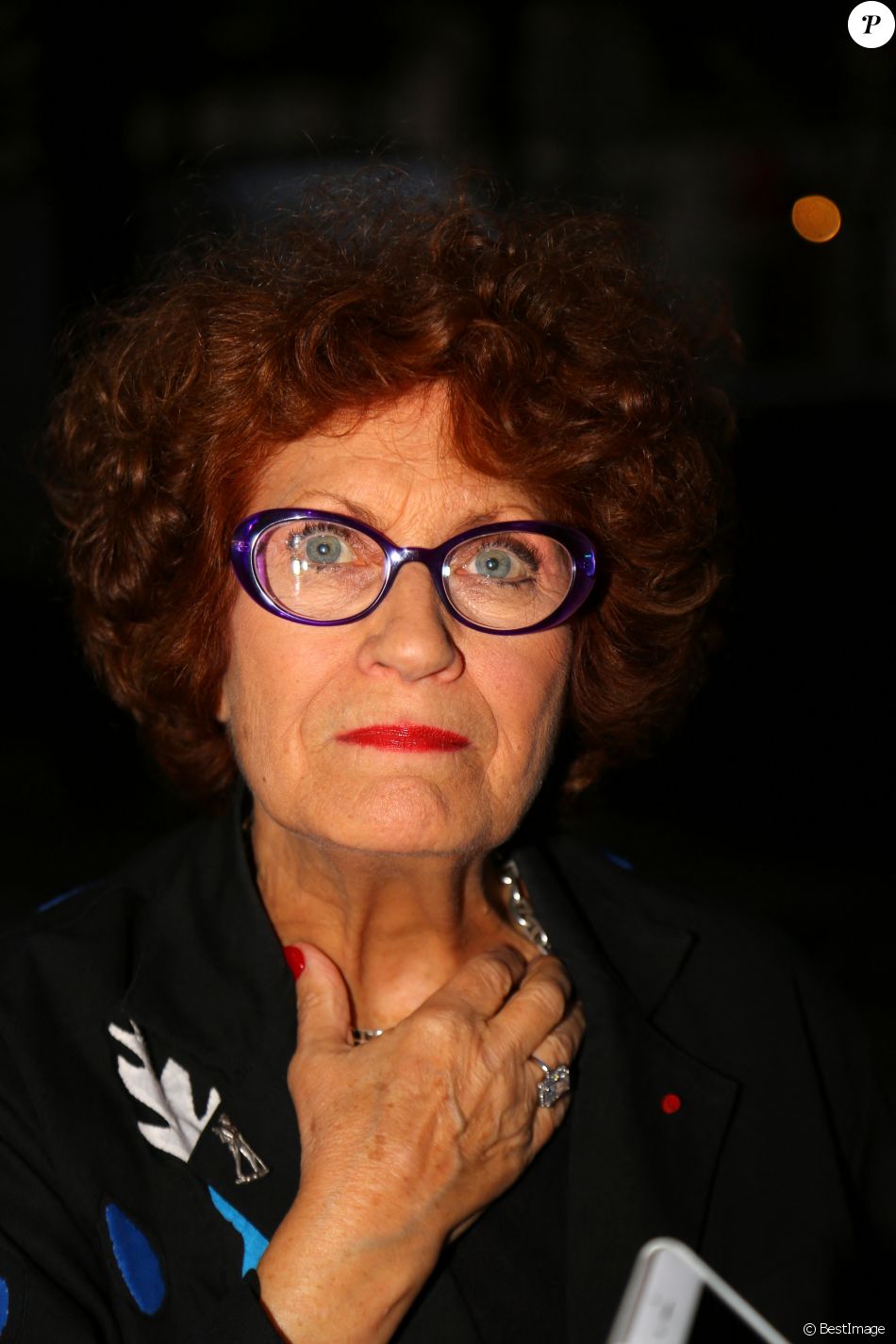 Exclusif - Andréa Ferréol - Hommage à Omar Sharif au cinéma Mac Mahon à Paris. Le 10 septembre 2015.