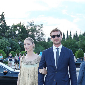 Beatrice Borromeo et son mari Pierre Casiraghi - Arrivées au défilé de mode Dior Cruise 2022 au stade Panathenaic à Athènes. Le 17 juin 2021