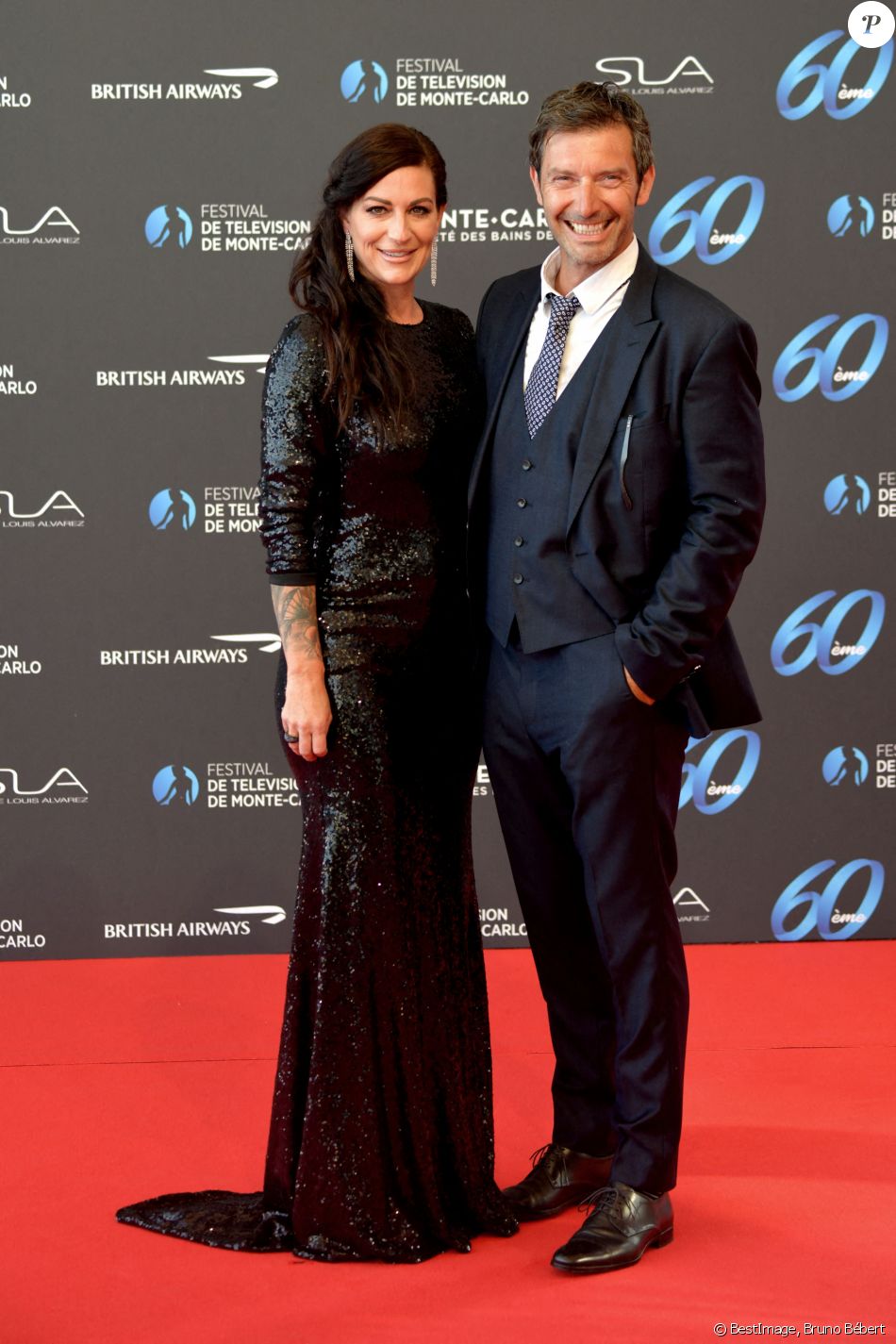 Franck Sémonin et sa femme Hélène lors de la soirée d'ouverture du 60ème Festival de Télévision de Monte-Carlo au Grimaldi Forum à Monaco, le 18 juin 2021. © Bruno Bébert/Bestimage