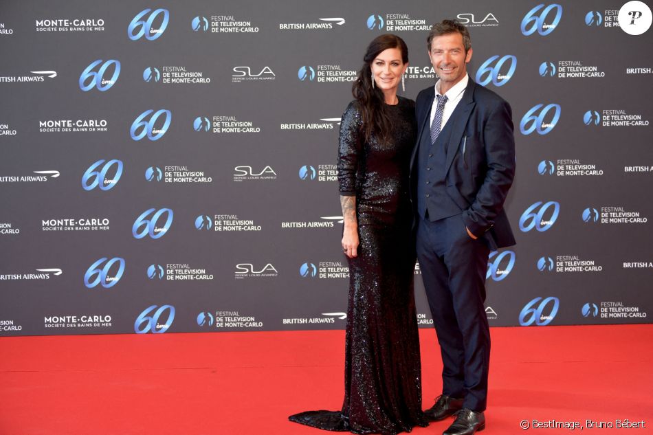 Franck Sémonin et sa femme Hélène lors de la soirée d'ouverture du 60ème Festival de Télévision de Monte-Carlo au Grimaldi Forum à Monaco, le 18 juin 2021. © Bruno Bébert/Bestimage