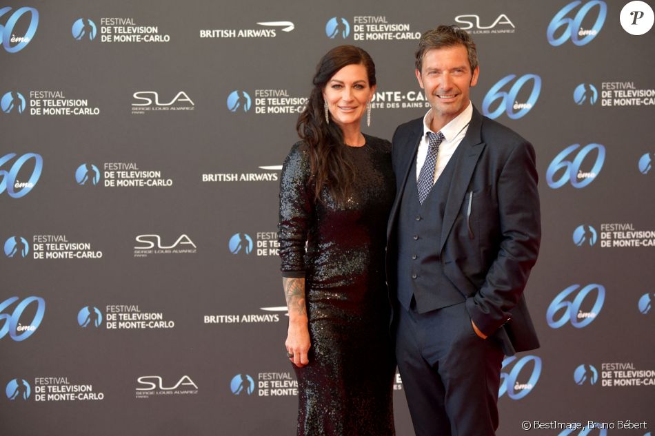 Franck Sémonin et sa femme Hélène lors de la soirée d'ouverture du 60ème Festival de Télévision de Monte-Carlo au Grimaldi Forum à Monaco, le 18 juin 2021. © Bruno Bébert/Bestimage