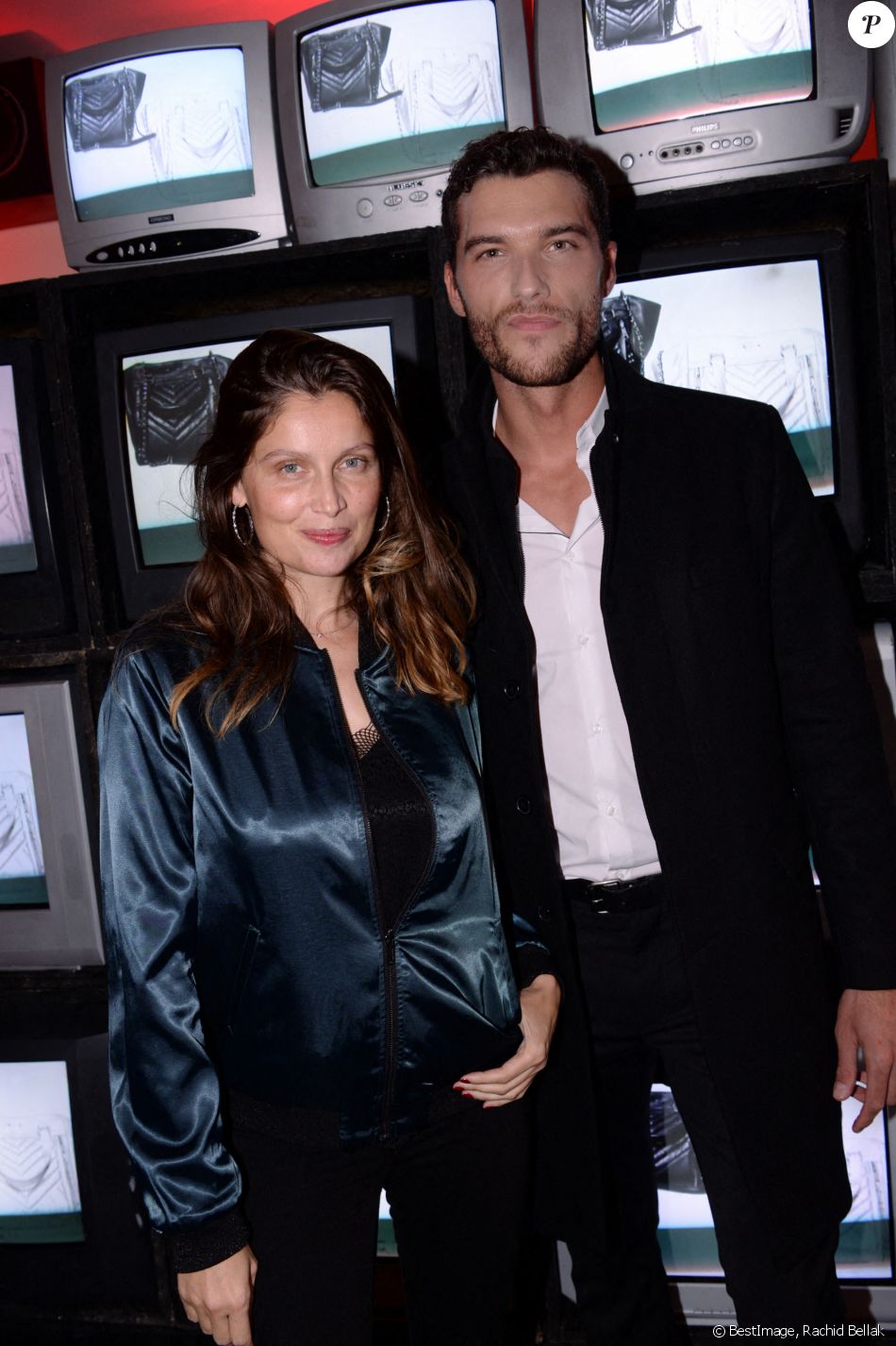 Laetitia Casta, Ludovic Manzon - Soirée de lancement du sac Kate Moss pour IKKS à l'hôtel Amour à Paris le 22 octobre 2020. © Rachid Bellak / Bestimage