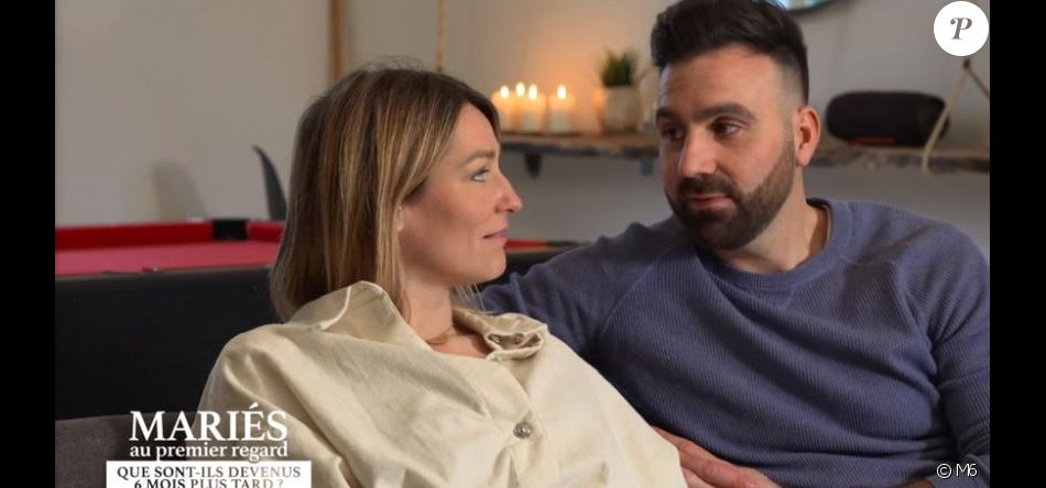 Laure et Matthieu lors du bilan final de "Mariés au premier regard 2021", le 17 mai, sur M6