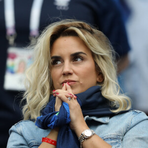 Erika Choperena (femme d'Antoine Griezmann) dans les tribunes lors des quarts de finale de la Coupe du monde opposant la France à l'Uruguay au stade de Nijni Novgorod à Nijni Novgorod, Russie, le 6 juillet 2018. © Cyril Moreau/Bestimage