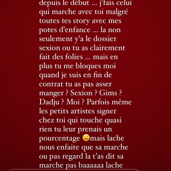 Black M s'en prend au manageur Dawala et l'accuse de mal gérer ses artistes.