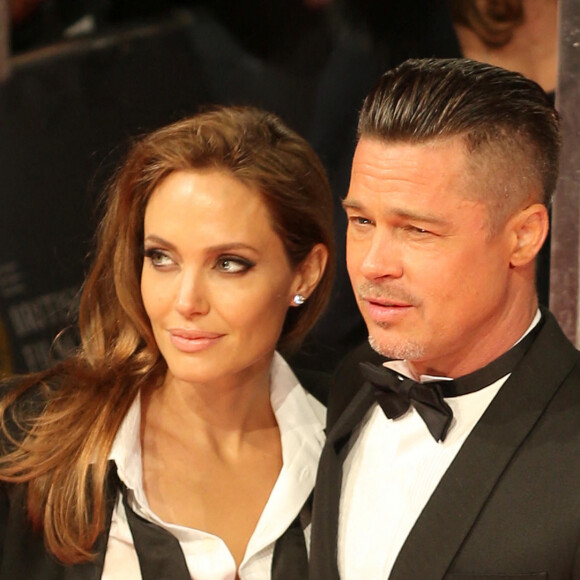 Brad Pitt et Angelina Jolie au BAFTA Awards à Londres. Le 16 février 2014.