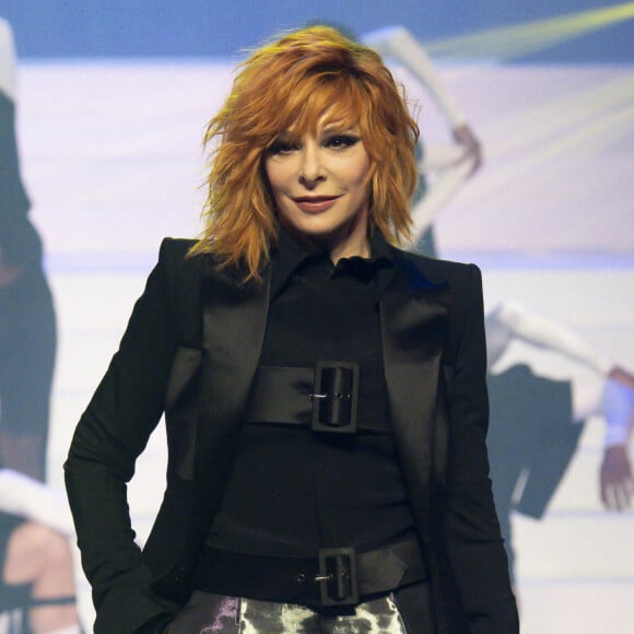 Mylène Farmer lors du dernier défilé de mode Haute-Couture printemps-été "Jean-Paul Gaultier" au théâtre du Châtelet à Paris, France.