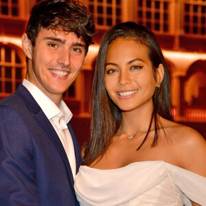 Exclusif Vaimalama Chaves (Miss France 2019), et son compagnon, Nicolas Fleury - Le Grand Dîner s'est installé à Monaco pendant le 78ème Grand Prix de Formule 1 au Castel Roc, l'établissement situé en face du palais princier, le 22 mai 2021. © Bruno Bebert/Bestimage