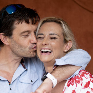 Elodie Gossuin et son mari Bertrand Lacherie au village lors des internationaux de France à Roland Garros le 12 juin 2021. © JB Autissier / Panoramic / Bestimage