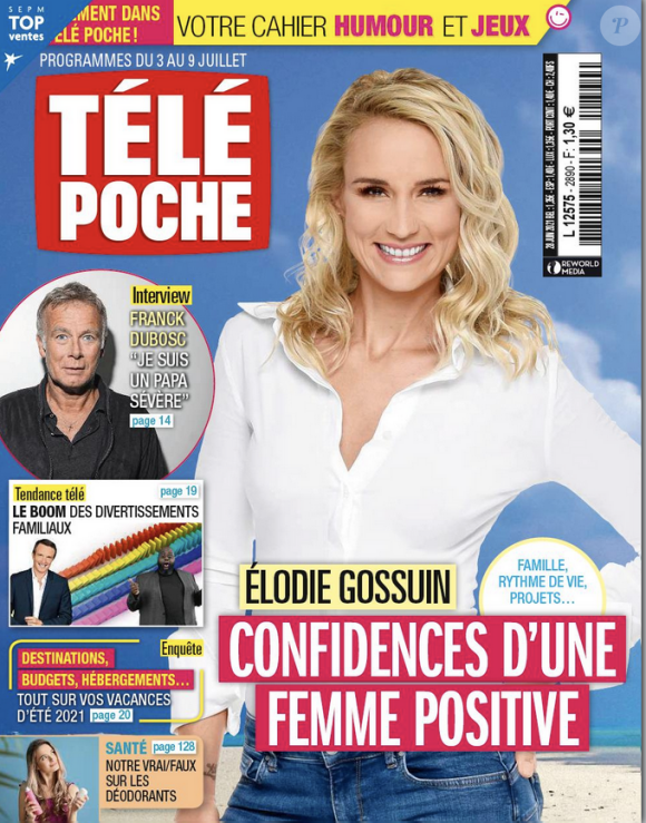 Élodie Gossuin en couverture du dernier numéro de Télé Poche, paru le 28 juin 2021