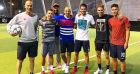 Zinédine Zidane et ses fils Enzo, Théo et Elyaz ont joué au complexe Z5 Aix. Juin 2021.