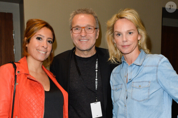 Léa Salamé, Laurent Ruquier et Vanessa Burggraf - Michaël Gregorio fête ses 10 ans de carrière avec son spectacle "J'ai 10 ans!" à l'AccorHotel Arena à Paris, le 16 décembre 2016. © Coadic Guirec/Bestimage