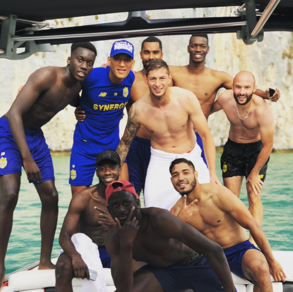 Emiliano Sala et ses anciens partenaires du FC Nantes. Juillet 2018.