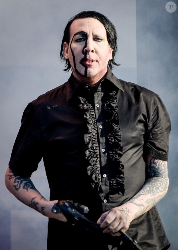 Marilyn Manson en concert au Download Festival à Donington. Le 10 juin 2018.