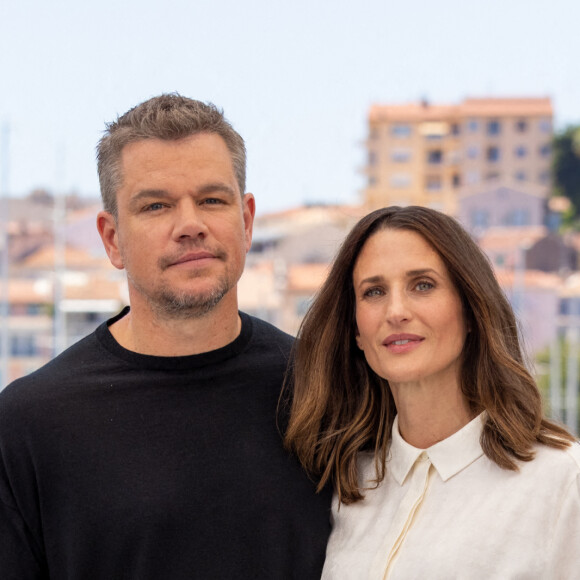 Matt Damon et Camille Cottin au photocall du film "Stillwater" (Hors compétition) lors du 74ème festival international du film de Cannes.