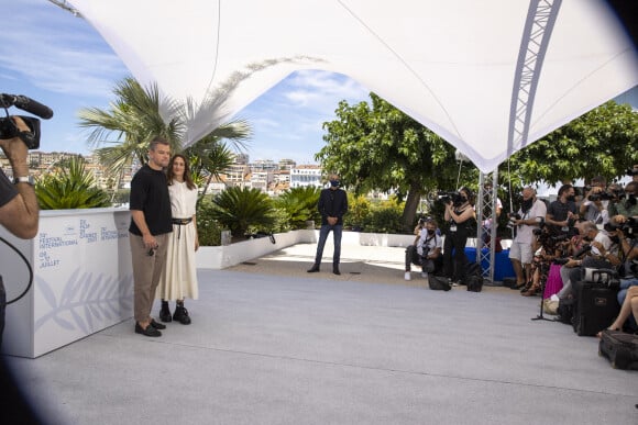 Exclusif - Matt Damon, Camille Cottin en marge du photocall du film Stillwater (Hors compétition) lors du 74ème festival international du film de Cannes le 9 juillet 2021 © Borde / Jacovides / Moreau / Bestimage 