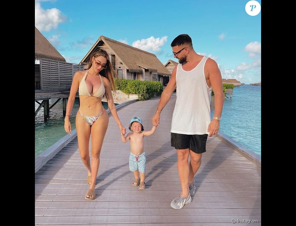 Nabilla Benattia, Thomas Vergara et Milann aux Maldives, juin 2021