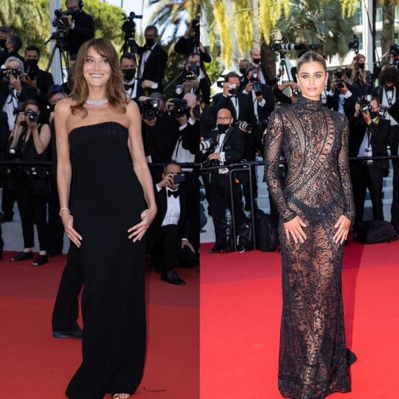 Carla Bruni-Sarkozy et Taylor Hill au 74e Festival de Cannes.