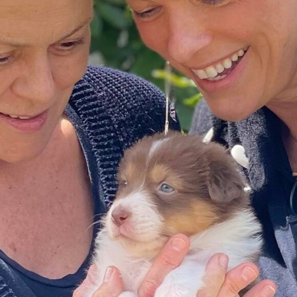 Muriel Robin et sa femme Anne Le Nen ony accueilli un chiot prénommé Poupy.