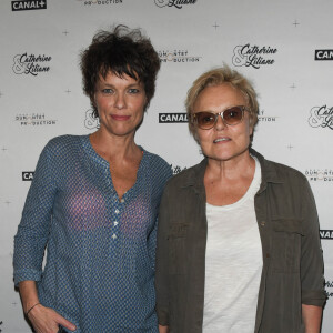 Semi-exclusif - Anne Le Nen et sa compagne Muriel Robin - Soirée du pot de départ de Catherine et Liliane au théâtre Bobino à Paris le 1er juillet 2019. © Coadic Guirec/Bestimage