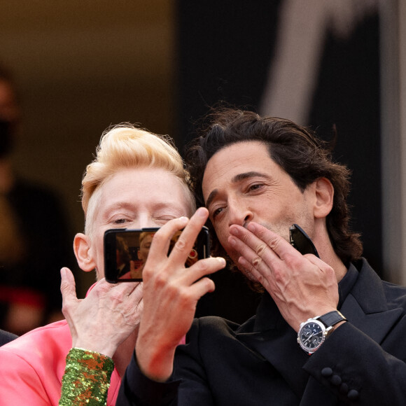 Tilda Swinton, Adrien Brody - Montée des marches du film " The French Dispatch" lors du 74ème Festival International du Film de Cannes. Le 12 juillet 2021 © Borde-Jacovides-Moreau / Bestimage