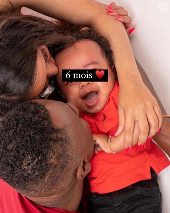 Olivia Gayat avec son compagnon et leur fils Kayden