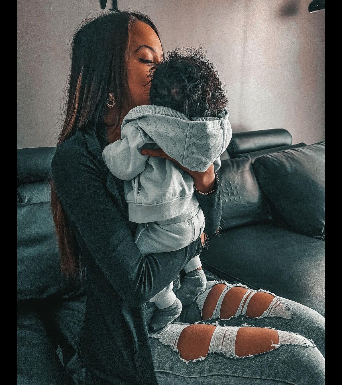 Photo : Olivia Gayat avec son fils Kayden - Purepeople