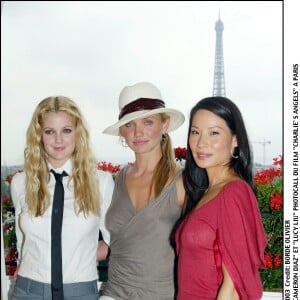 Drew Barrymore, Cameron Diaz et Lucy Liu - Photocall du film "Charlie's Angels" à Paris.