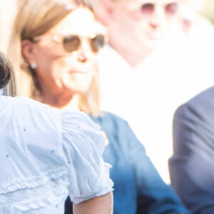 La princesse Victoria et son fils le prince Oscar - La famille royale de Suède célèbre le 44 ème anniversaire de la princesse Victoria lors d'un concert au château de Borgholm sur l'île d'Oland, le 14 juillet 2021.