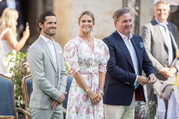 Le prince Carl Philip, la princesse Madeleine et son mari - La famille royale de Suède célèbre le 44 ème anniversaire de la princesse Victoria lors d'un concert au château de Borgholm sur l'île d'Oland, le 14 juillet 2021.