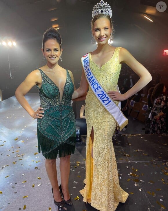 Amandine Petit et Nathalie Nouh-Chaia Vernet à l'élection de Miss Guyane 2021.