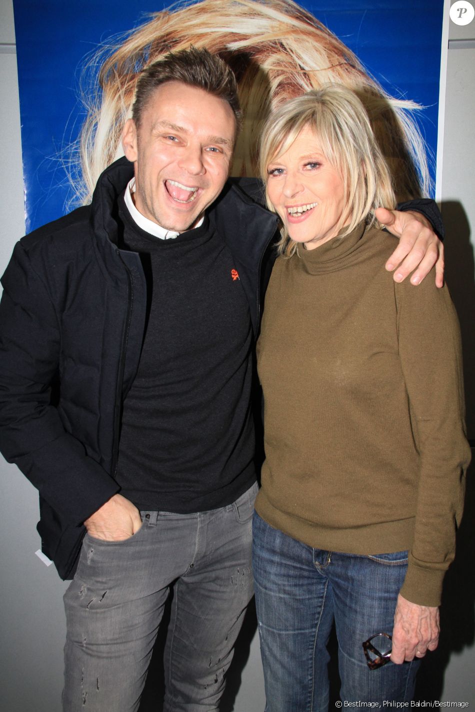 Jean-Philippe Janssens (Jeanfi) et Chantal Ladesou lors de la réprésentation du nouveau one-woman-show "On the road again" de Chantal Ladesou au Dôme de Paris (Palais des Sports), à Paris, France, le 19 janvier 2020. © Philippe Baldini/Bestimage