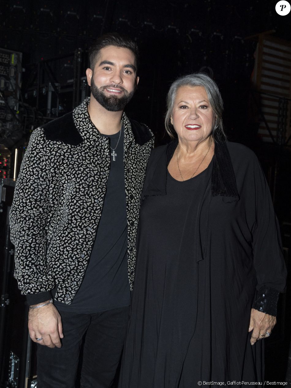 Kendji Girac et Ginette Reno - Backstage de l'enregistrement de l'émission "La Chanson secrète 4", qui sera diffusée le 4 janvier 2020 sur TF1, à Paris. Le 17 décembre 2019 © Gaffiot-Perusseau / Bestimage