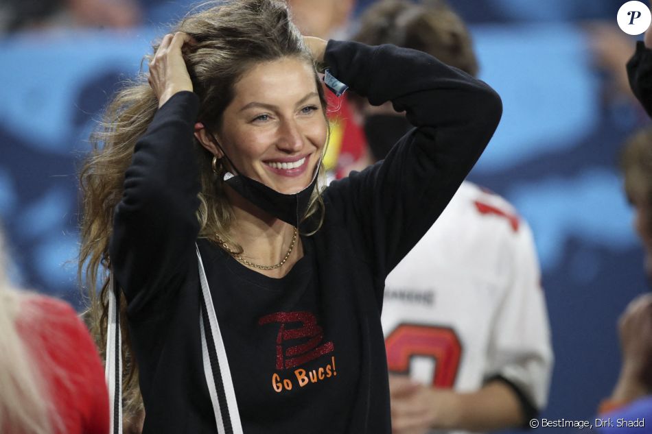 Gisele Bundchen est venue soutenir son mari Tom Brady au Superbowl à Tampa le 7 février 2021. © Dirk Shadd/Tampa Bay Times via ZUMA Wire / Bestimage