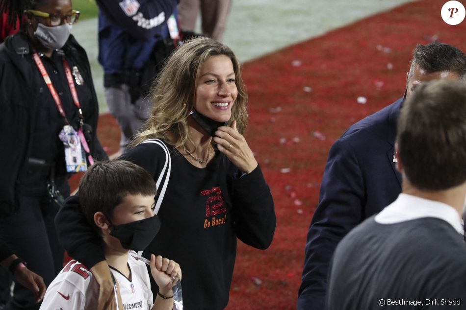 Gisele Bundchen est venue soutenir son mari Tom Brady au Superbowl à Tampa le 7 février 2021. © Dirk Shadd/Tampa Bay Times via ZUMA Wire / Bestimage