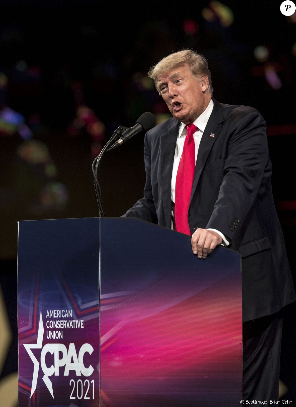 L'ancien président des Etats-Unis, Donald Trump lors de la conférence CPAC (Conservative Political Action Conference) des conservateurs américains à l'hôtel Hilton Anatole à Dallas, Texas, Etats-Unis, le 11 juillet 2021. © Brian Cahn/Zuma Press/Bestimage
