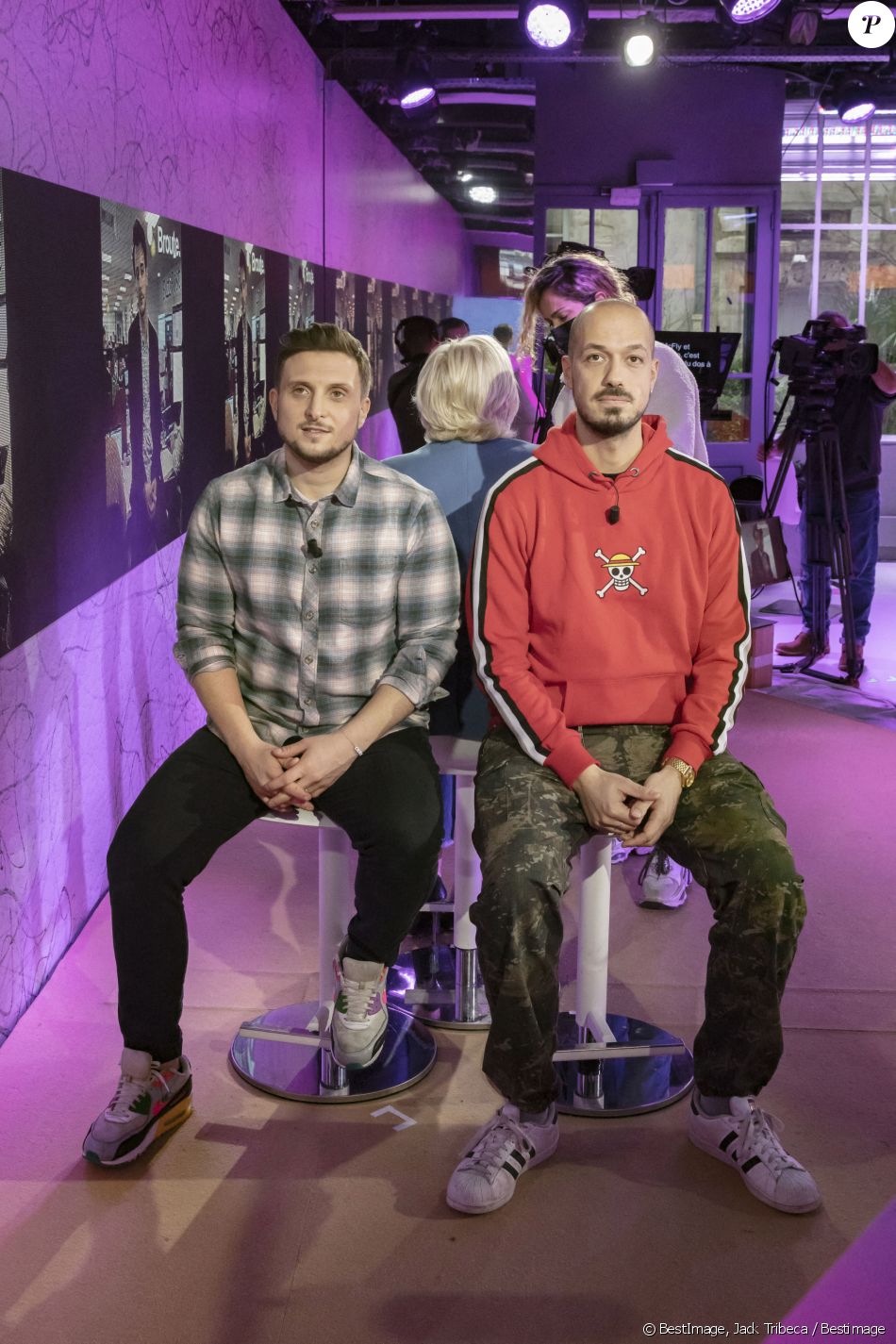 McFly (David Coscas), Carlito (Raphaël Carlier) - Pendant l'enregistrement de l'emission Clique , présentée par Mouloud Achour et diffusée le 31 janvier 2021 sur C+ et sur MyCanal - Paris le 29/01/2021 - © Jack Tribeca / Bestimage