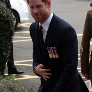 Le prince Harry pose avec 12 soldats diplômés de RAF sur une base militaire dans le Hampshire le 16 mars 2018.