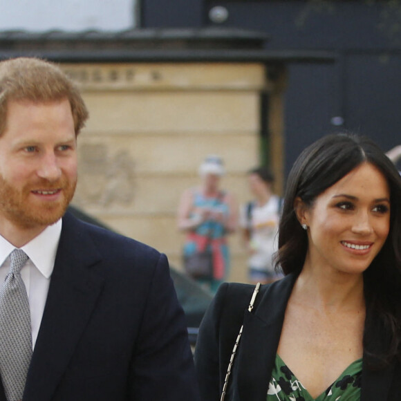 Le prince Harry et Meghan Markle arrivent à une réception organisée par Malcolm Turnbull, Premier ministre australien et son épouse Lucy Turnbull à l'ambassade australienne à Londres, le 21 avril 2018.