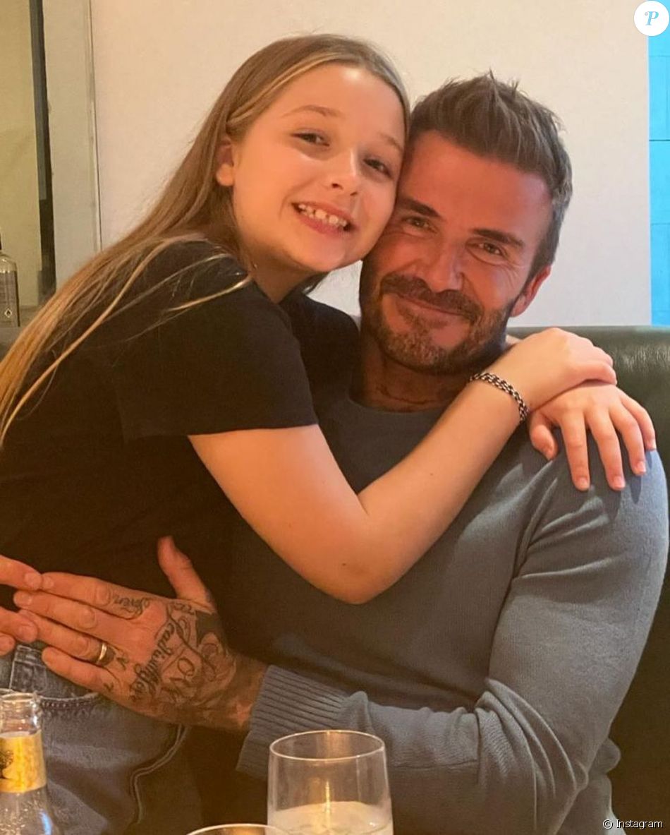 David Beckham et sa fille Harper Seven sur Instagram. Purepeople