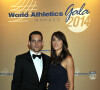 Renaud Lavillenie et sa compagne Anaïs - Soirée de gala World Athletics IAAF 2014 à Monaco le 21 novembre 2014.