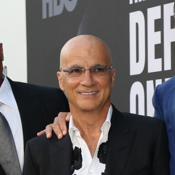 Dr. Dre et Jimmy Iovine arrivant à la première "The Defiant Onces" de HBO au Studio Paramount, à Los Angeles, le 22 juin 2017.  Dr. Dre and Jimmy Iovine arriving at HBO's 'The Defiant Ones' premiere at Paramount Studios in Los Angeles, on June 22th, 2017. 