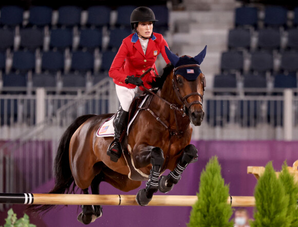 Jessica Springsteen et son cheval Don Juan Van De Donkhoeve aux Jeux Olympiques de Tokyo le 6 août 2021.