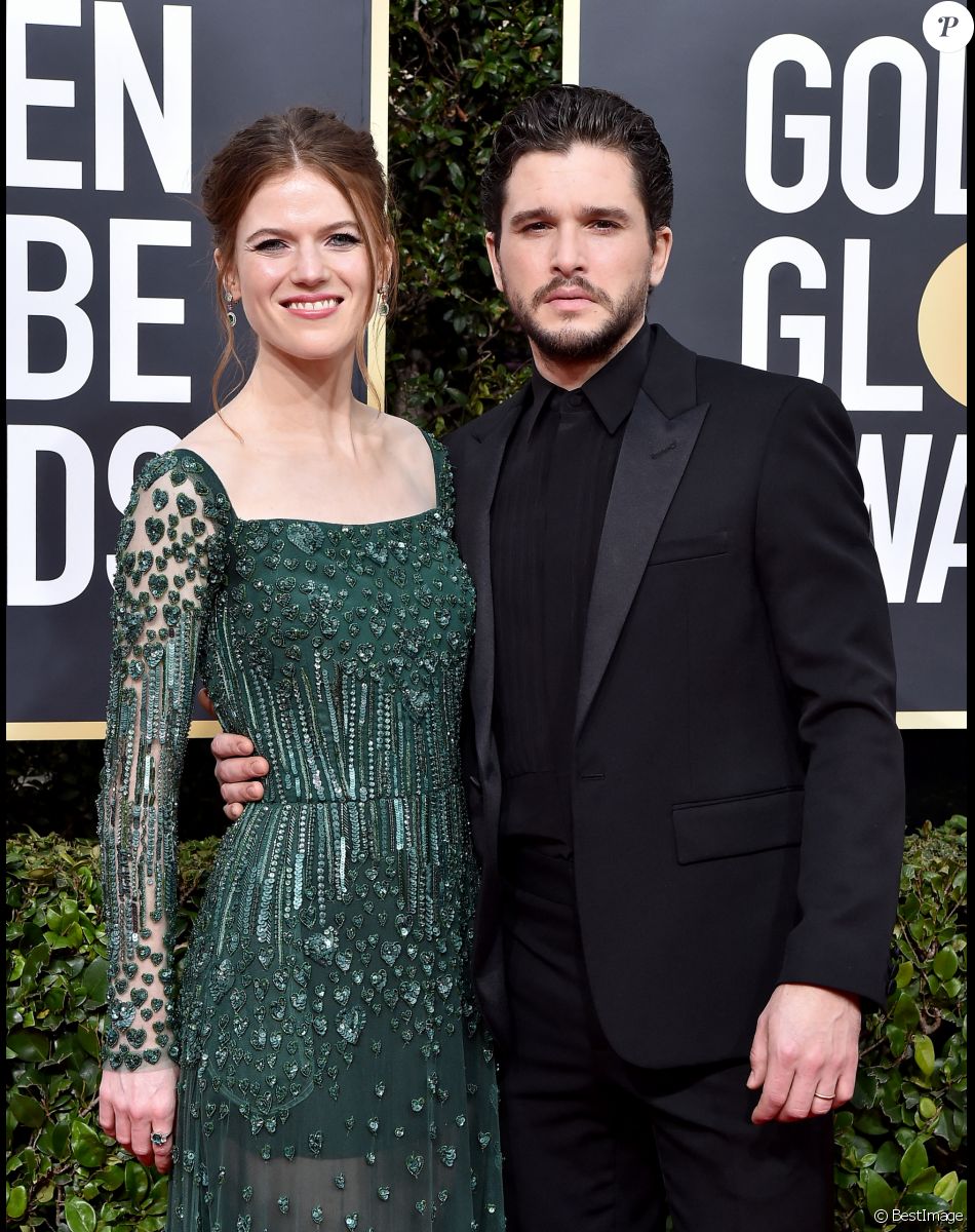 Rose Leslie et son mari Kit Harington - Photocall de la 77e cérémonie annuelle des Golden Globe Awards au Beverly Hilton Hotel à Los Angeles.