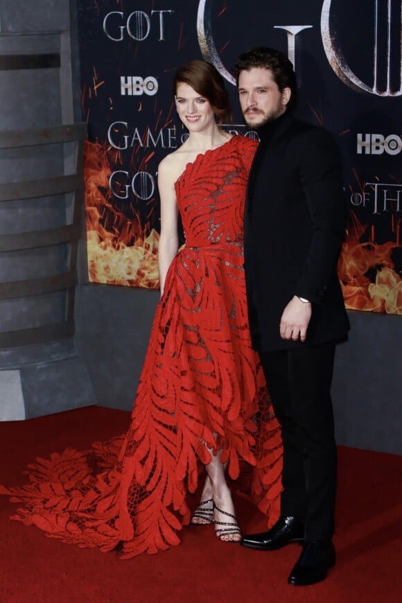 Kit Harrington et sa femme Rose Leslie à la première de "Game of Thrones - Saison 8" au Radio City Music Hall à New York, le 3 avril 2019.