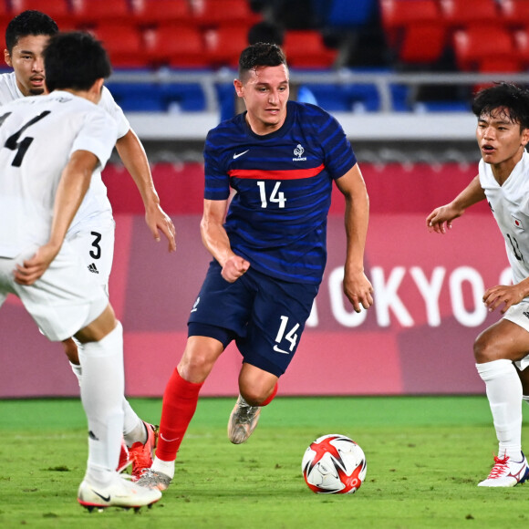 Florian Thauvin lors du match Japon - France aux Jeux Olympiques 2020. Tokyo, le 28 juillet 2021.